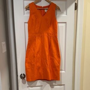 J. Crew Vibrant Orange Suiting Dress